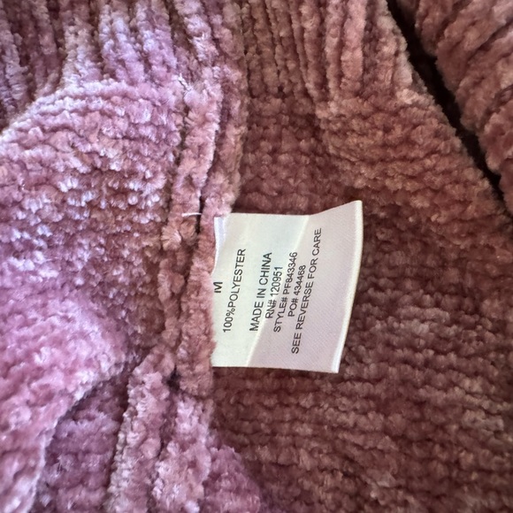 Pink Rose pink chenille V neck sweater M - Picture 4 of 4